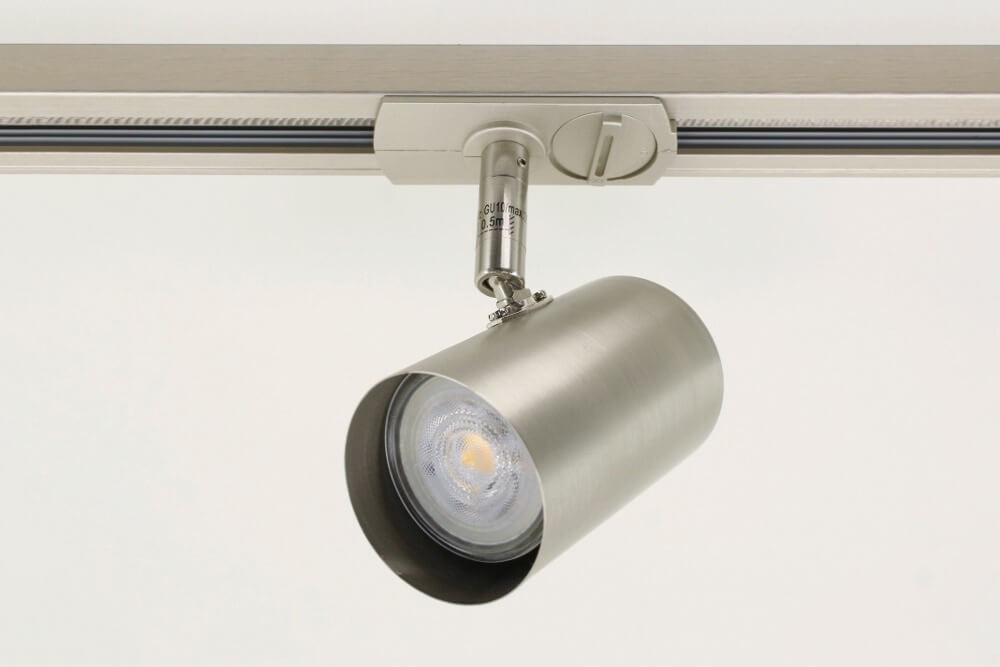 LUNA railset spanningsrail 1 meter + 3 spots CILINDRO | Staal