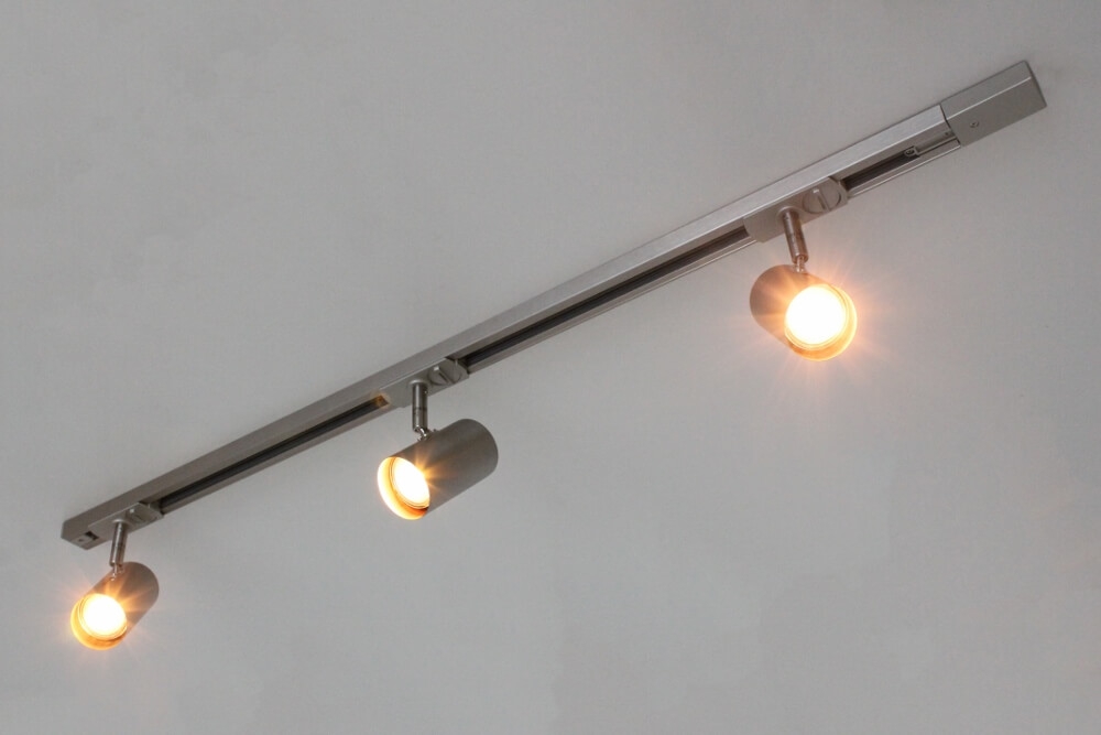 LUNA railset spanningsrail 1 meter + 3 spots CILINDRO | Staal