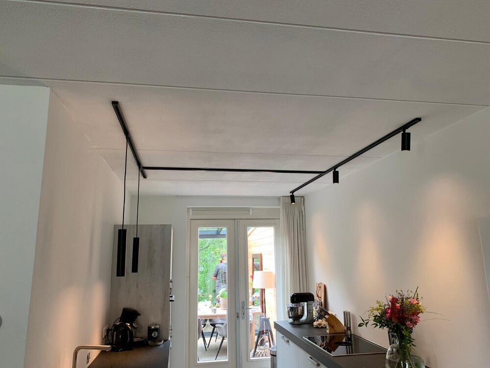 Losse 1-fase spanningsrail LUNA | Zwart 2 meter
