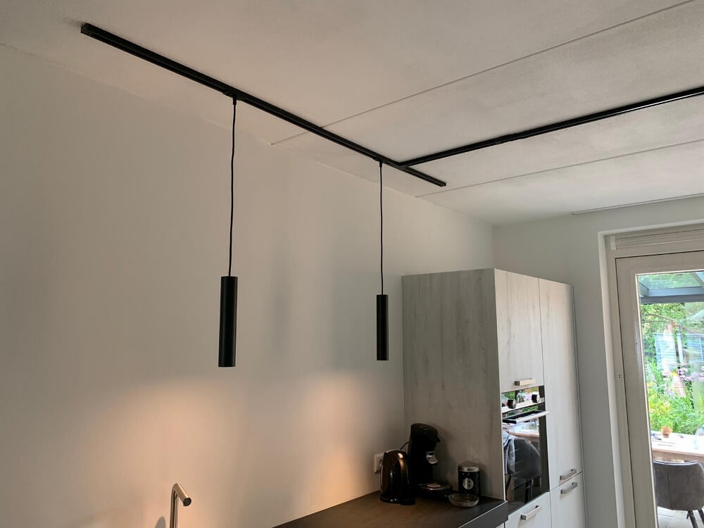 Losse 1-fase spanningsrail LUNA | Zwart 1 meter