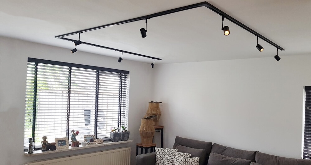 Losse 1-fase spanningsrail LUNA | Zwart 1 meter