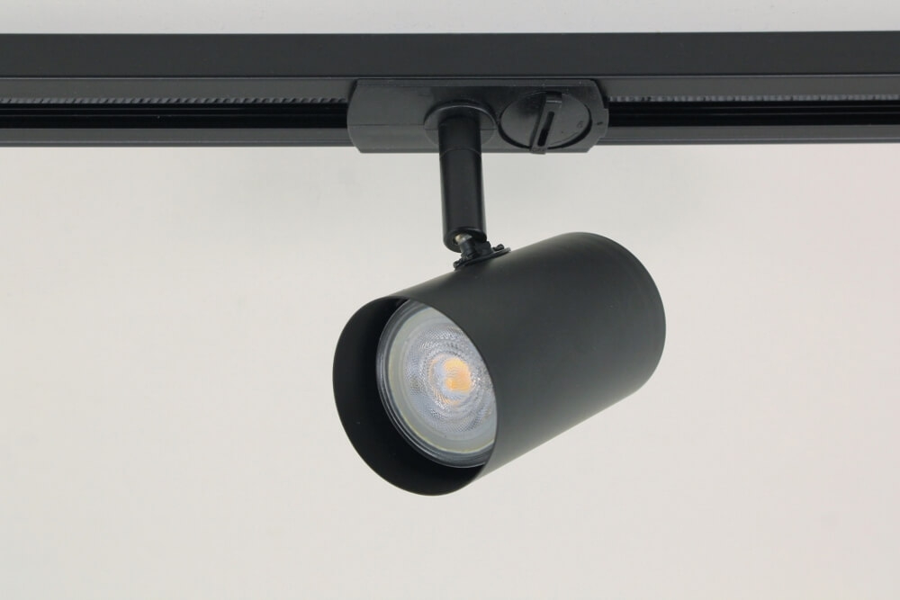 LUNA railset spanningsrail 1 meter + 3 spots CILINDRO | Zwart