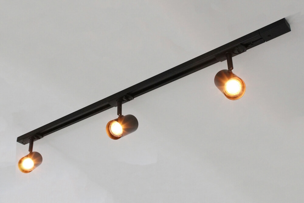 LUNA railset spanningsrail 1 meter + 3 spots CILINDRO | Zwart