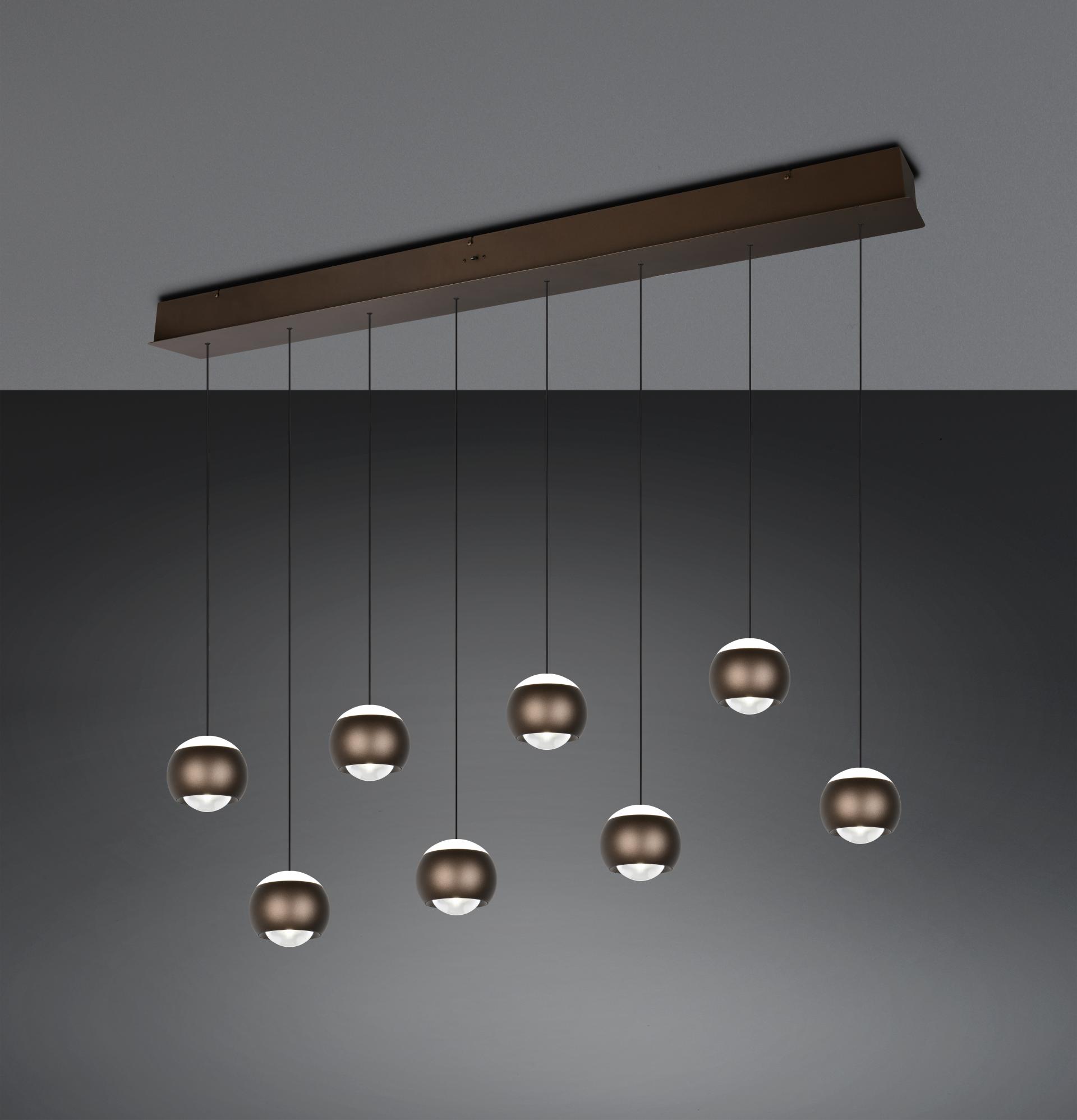 Elegante hanglamp ORBIT 8-lichts | Platinum