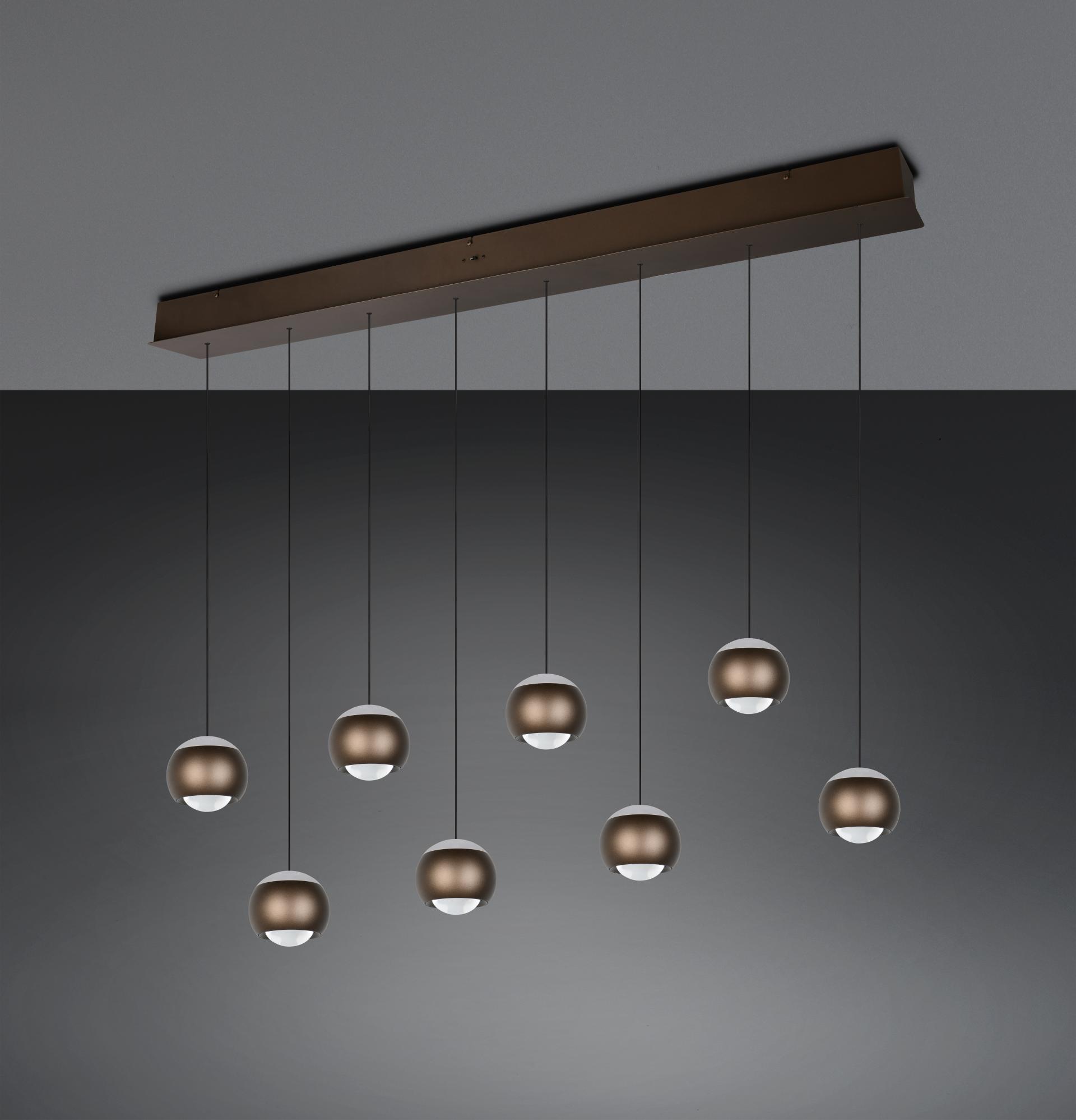 Elegante hanglamp ORBIT 8-lichts | Platinum