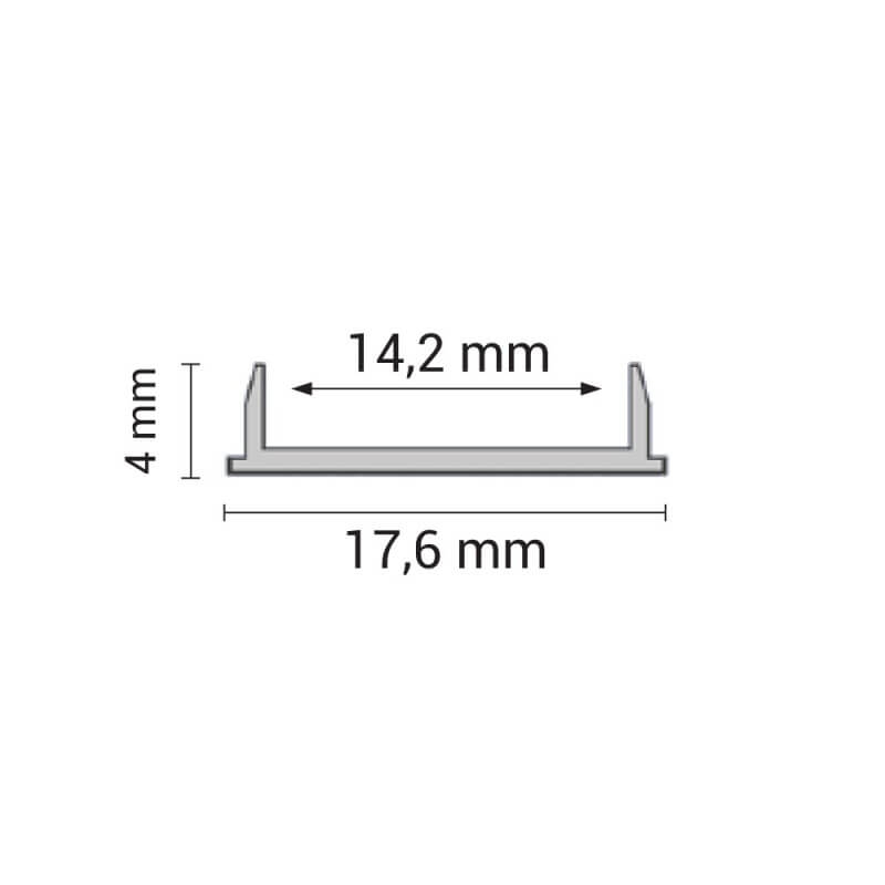 Compleet opbouw LED BUIG profiel 18 x 4 mm aluminium | 2 meter