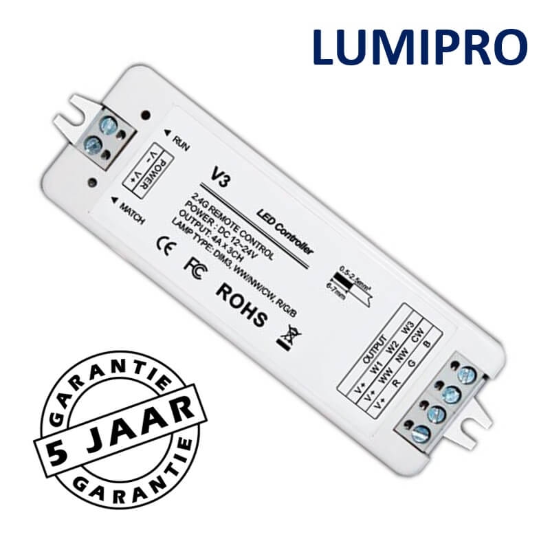 LUMIPRO basisset COB 2M 5 watt 2400K extra warm wit + zone dimmer
