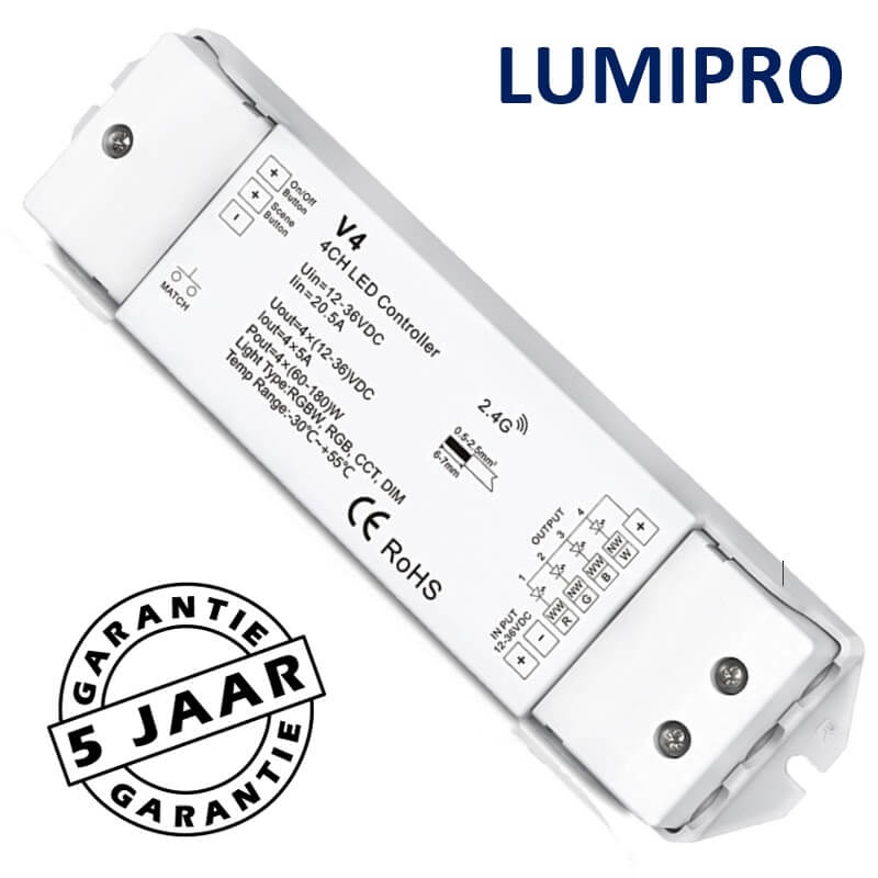 LUMIPRO basis 2M RGBWW + MODILED 4 zone afstandsbediening