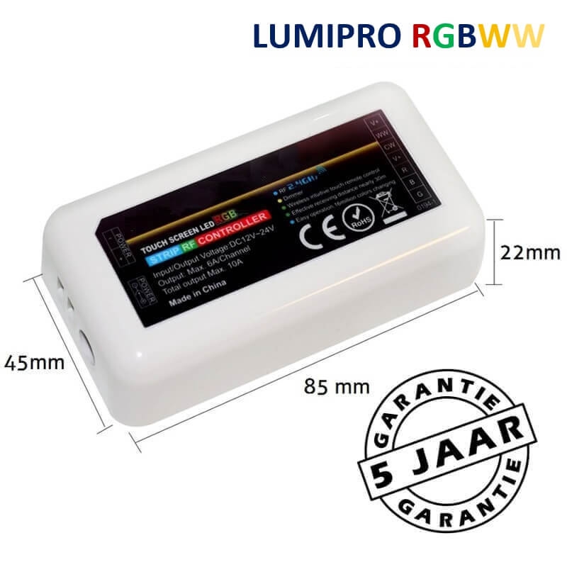 LUMIPRO basis 2M RGB + Wit 2400K-6500K IP65 | 4 zone wandbediening