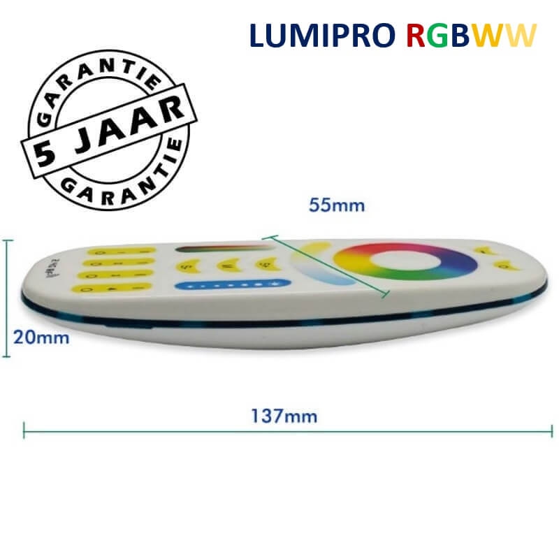 PROLED afstandsbediening RGBWW LumiPro LED-strips | 4-zones