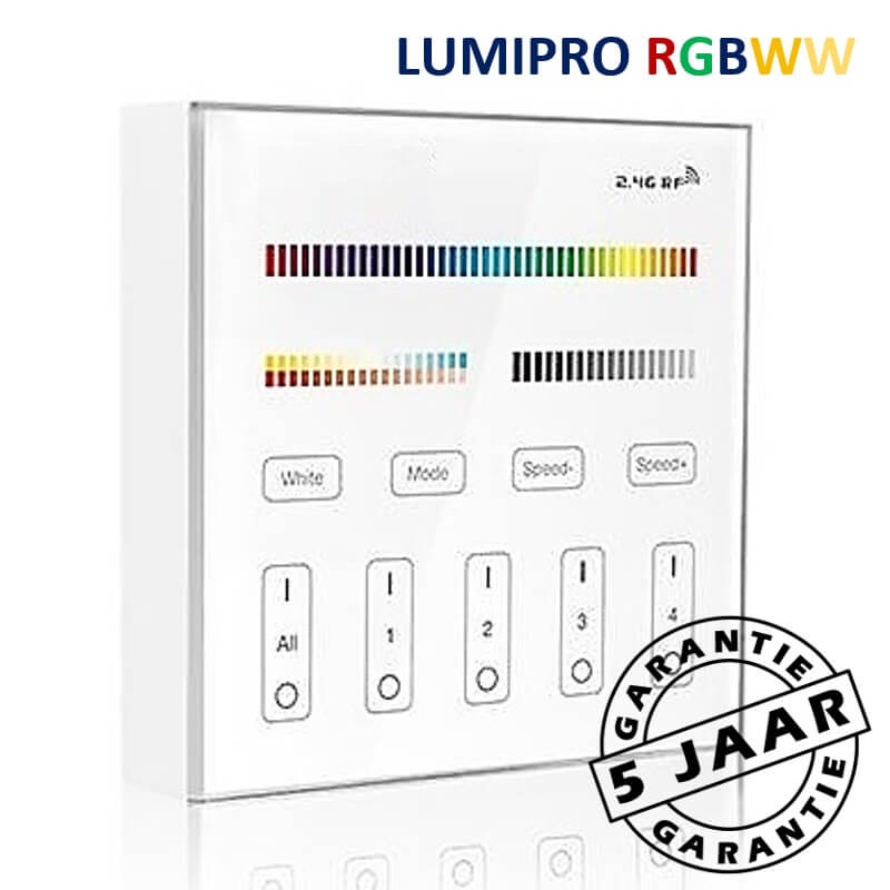 LUMIPRO basis 2M RGBWW + PROLED 4 zone wandbediening