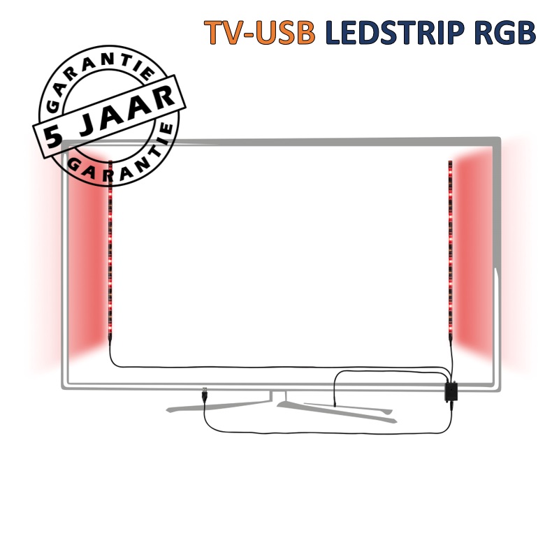 TV-USB LED-strip 2x 50 cm met USB-aansluiting | RGB