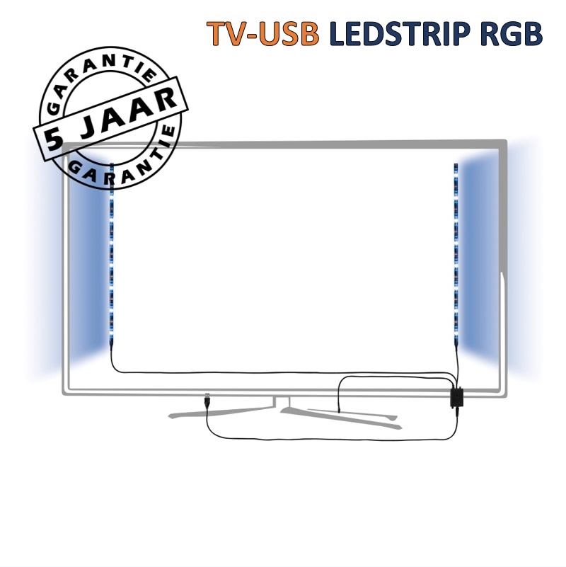 TV-USB LED-strip 2x 50 cm met USB-aansluiting | RGB