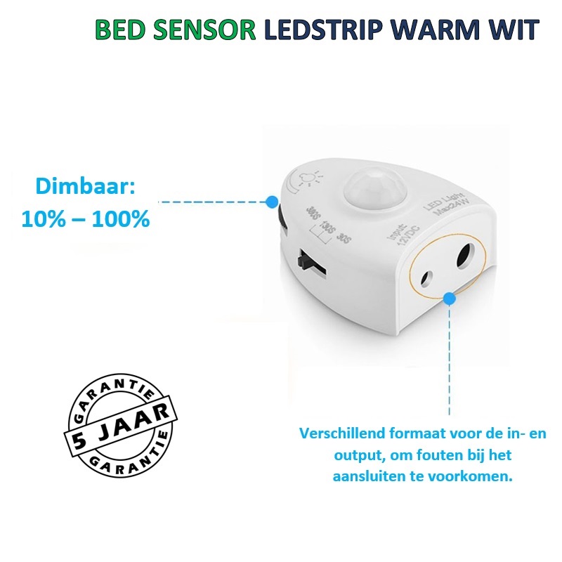Kast / Bed LED-strip set 2x 1M met bewegingssensor warm wit