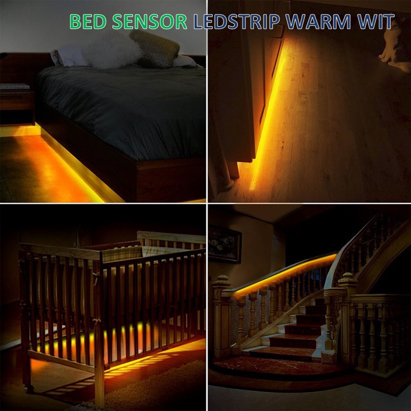 Kast / Bed LED-strip set 2x 1M met bewegingssensor warm wit