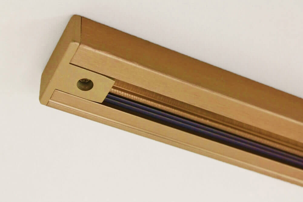 LUNA railset spanningsrail 1 meter + 3 spots CILINDRO | Brons