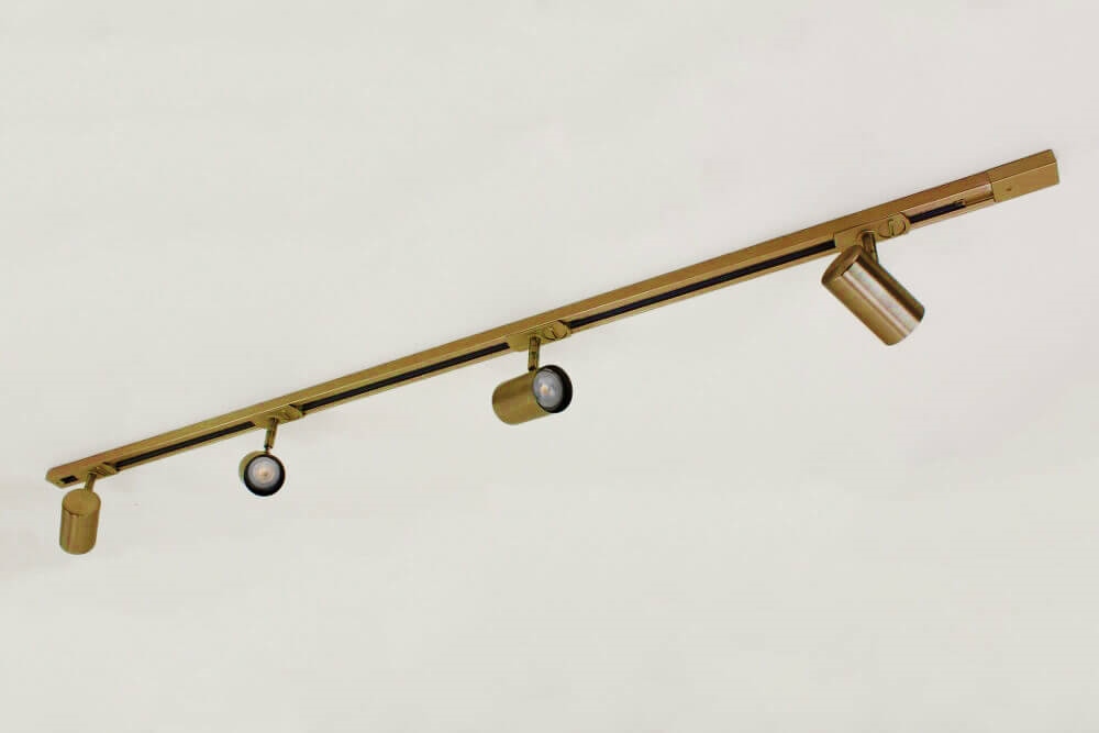 LUNA railset spanningsrail 1,5 meter + 4 spots CILINDRO | Brons