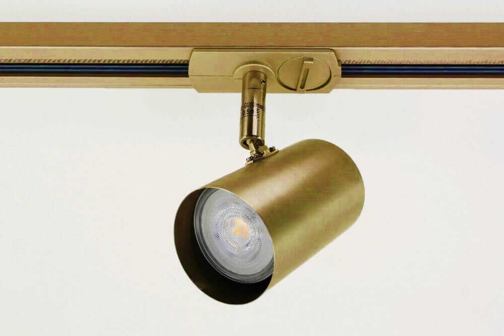 LUNA railset spanningsrail 1,5 meter + 4 spots CILINDRO | Brons