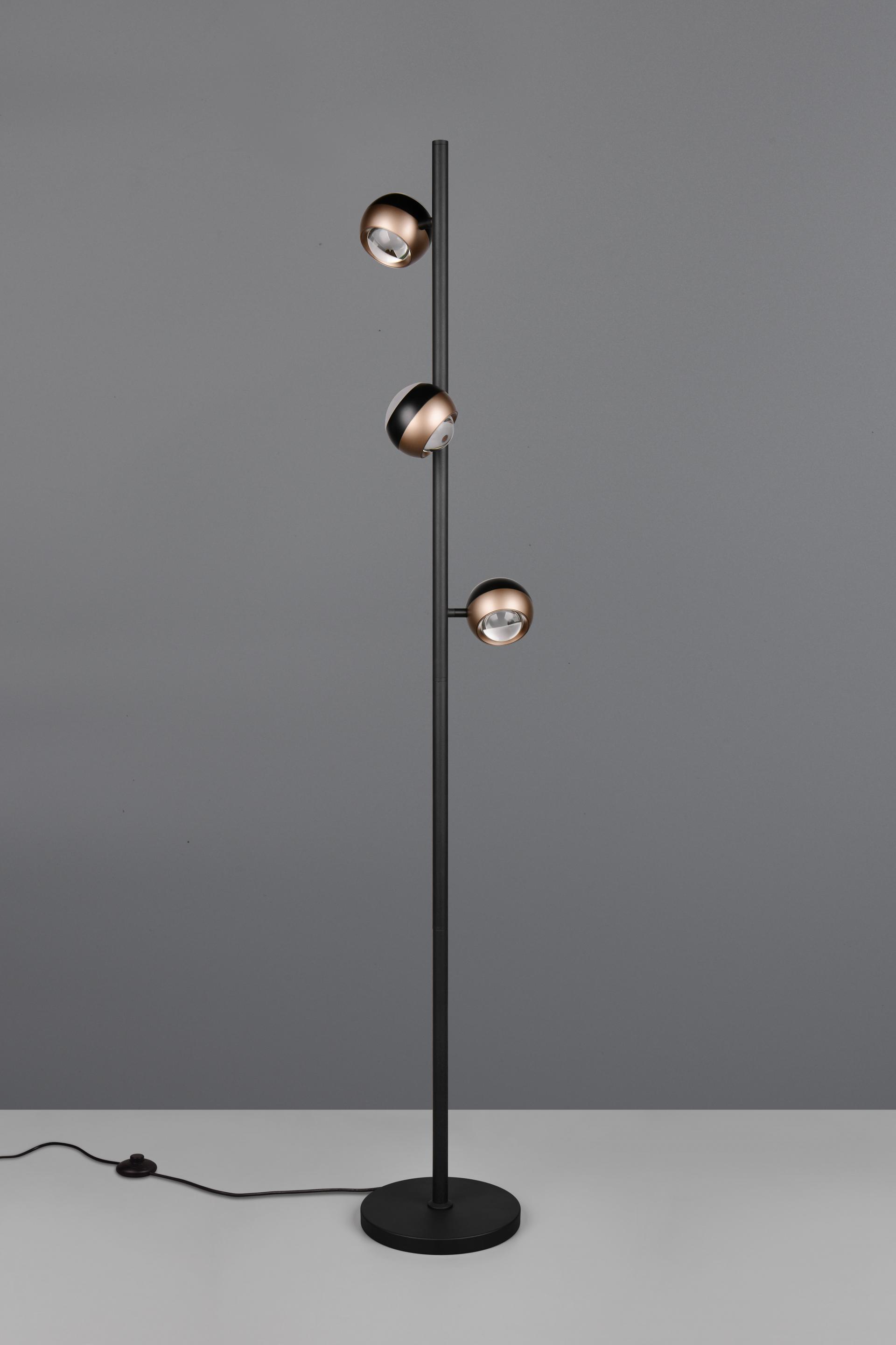 Elegante vloerlamp ORBIT 3-lichts | Zwart / Coffee