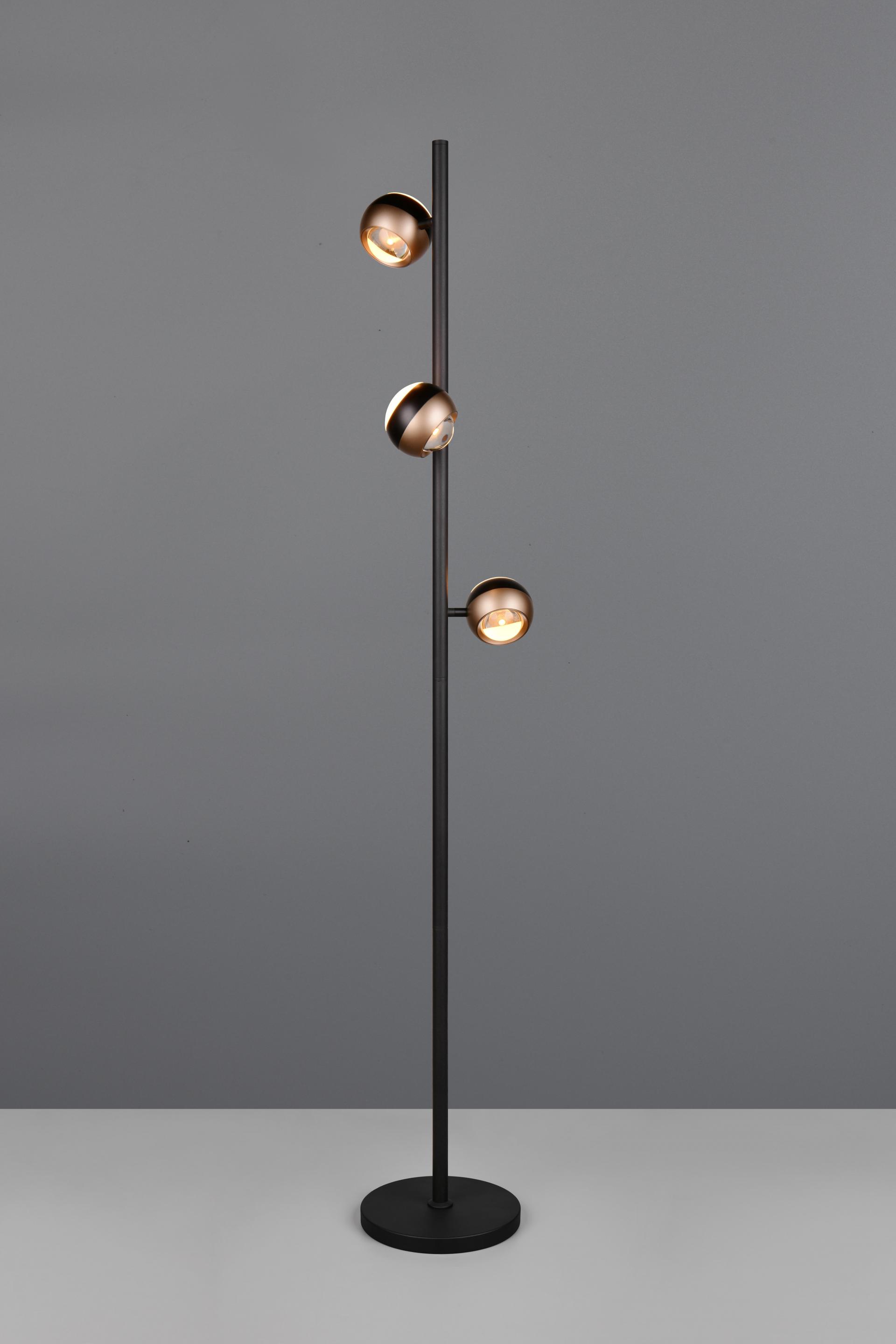 Elegante vloerlamp ORBIT 3-lichts | Zwart / Coffee