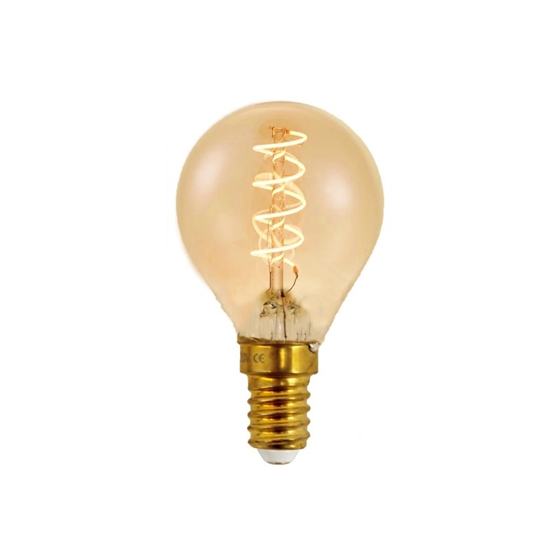 BOLD LED kogellamp 3-standen CURVE GOLD E14 | 2200K + Memory