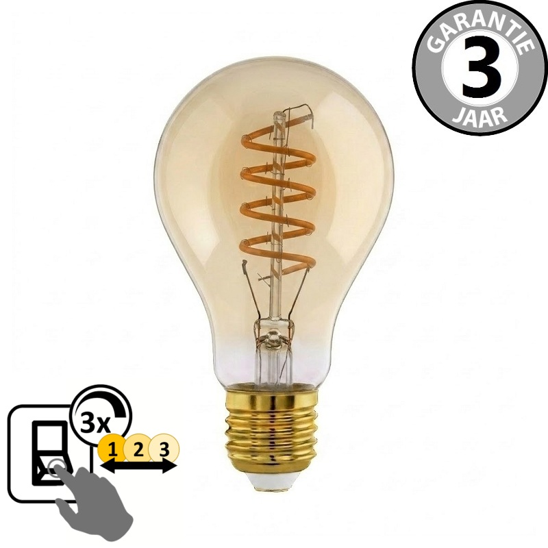BOLD LED standaardlamp 3-standen CURVE GOLD E27 | 2200K + Memory