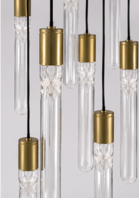 Moderne vide lamp ICICLE 13-lichts | Goud / Helder
