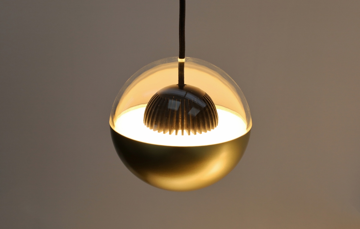 Dynamische hanglamp POKEBALL 4-lichts balk | Goud / Zwart