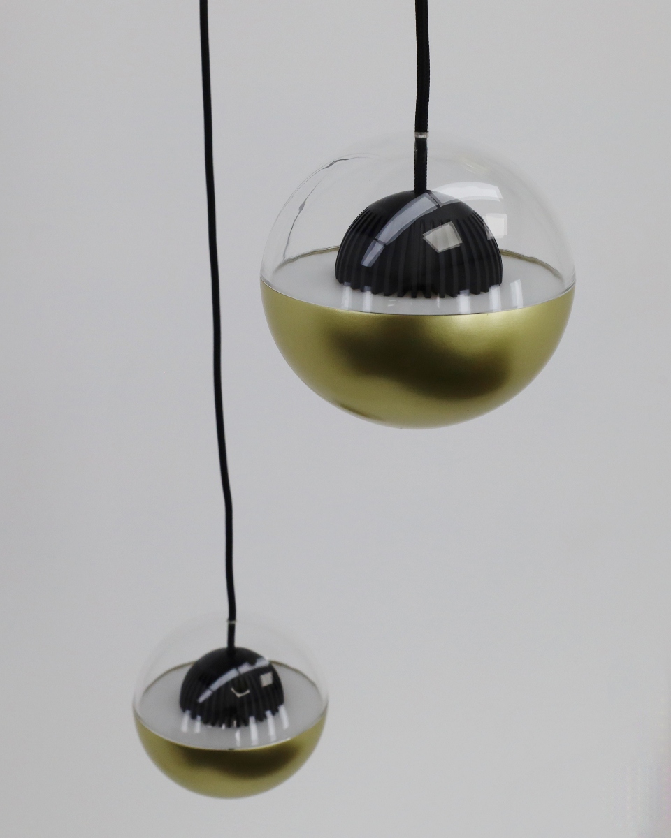 Dynamische hanglamp POKEBALL 3-lichts rond | Goud / Zwart