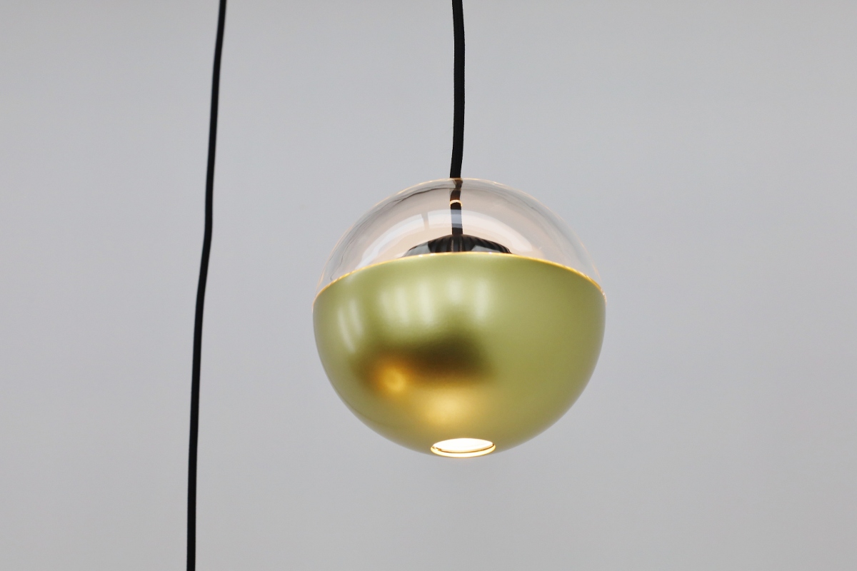Dynamische hanglamp POKEBALL 3-lichts rond | Goud / Zwart