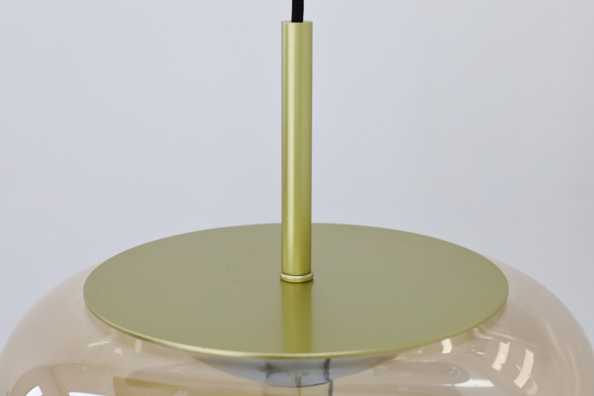Luxe hanglamp ALVA 3-lichts rond | Goud / Amber