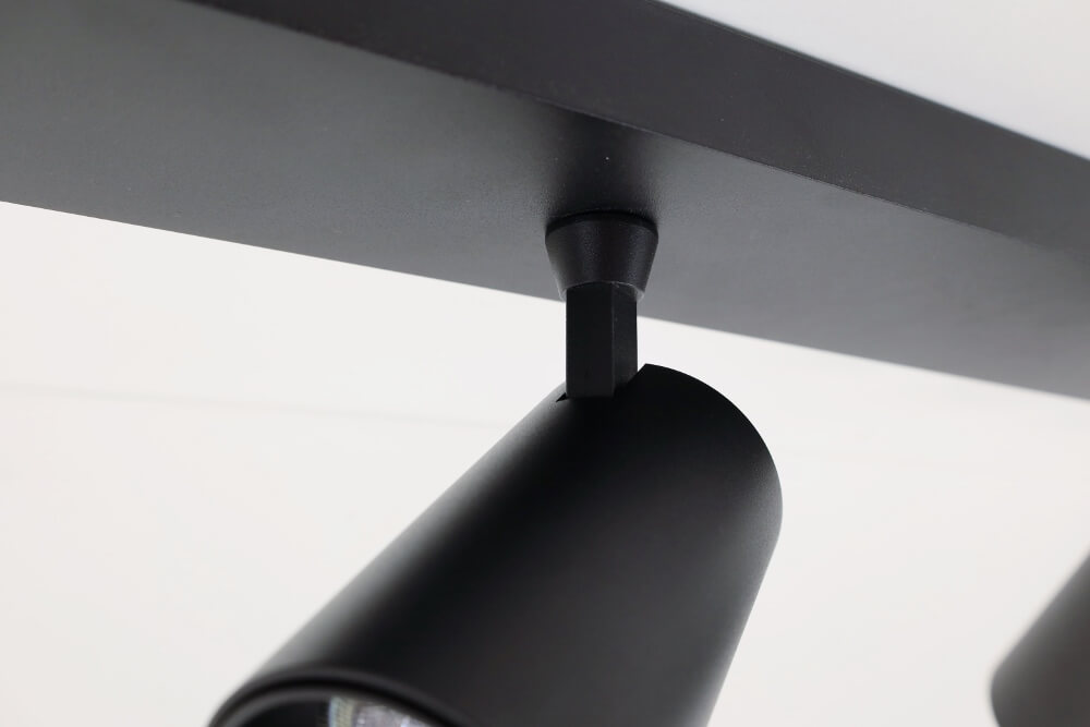 Strakke kantelbare 6-lichts opbouwspot TELESCOPE XL | Zwart