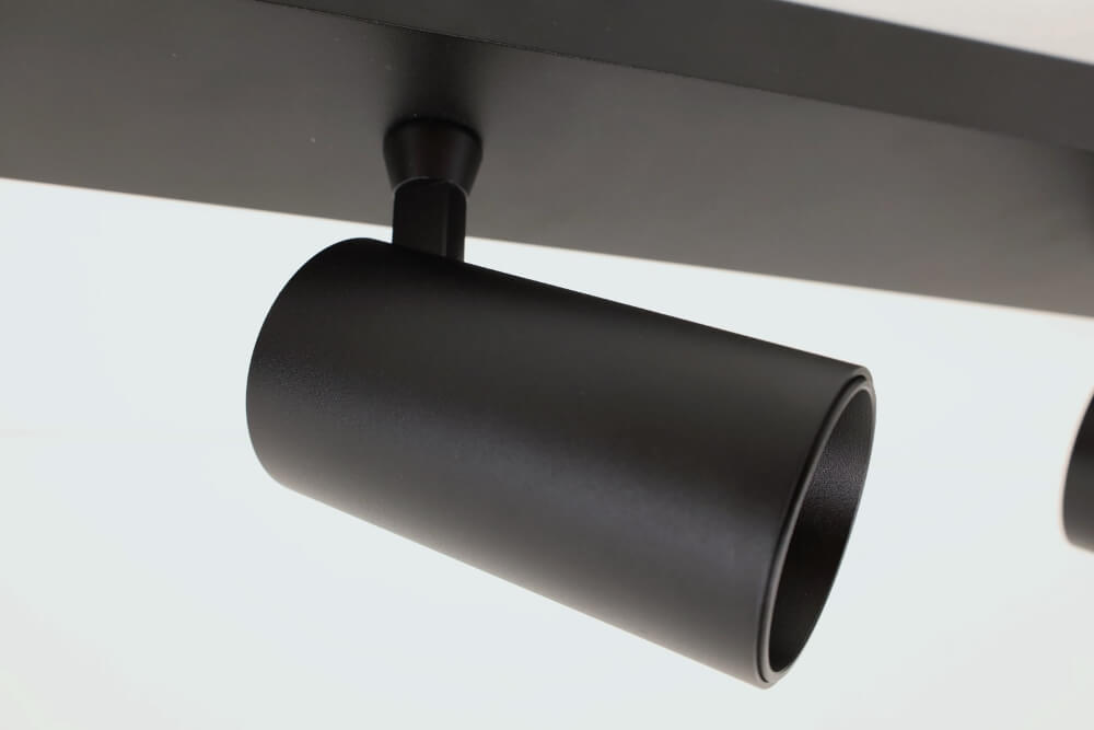 Strakke kantelbare 6-lichts opbouwspot TELESCOPE XL | Zwart