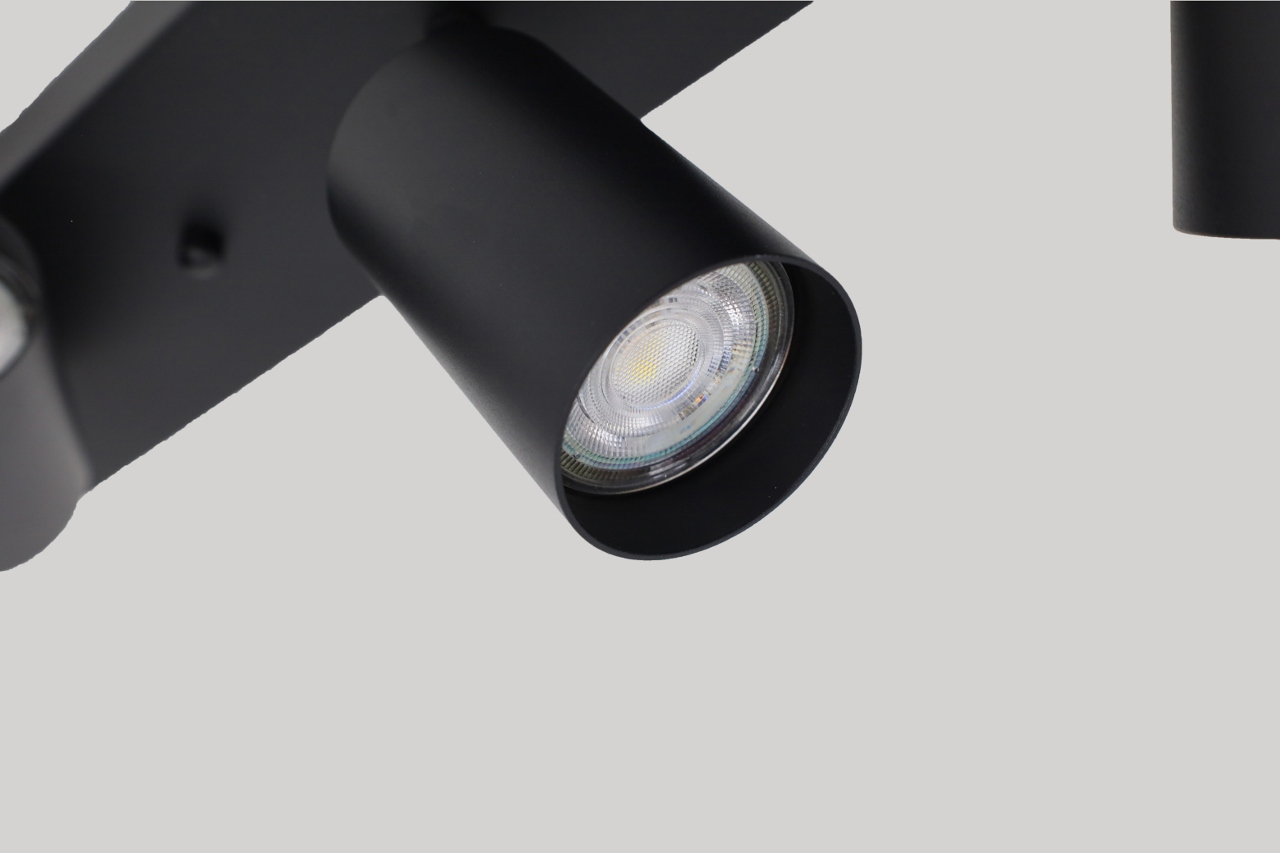 Strakke kantelbare opbouwspot CILINDRA 4-lichts | Zwart