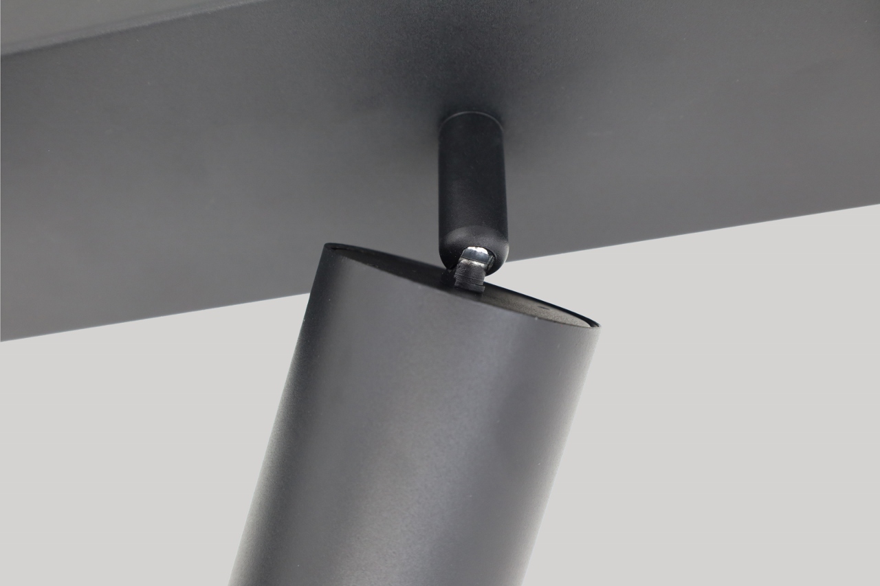 Strakke kantelbare opbouwspot CILINDRA 4-lichts | Zwart