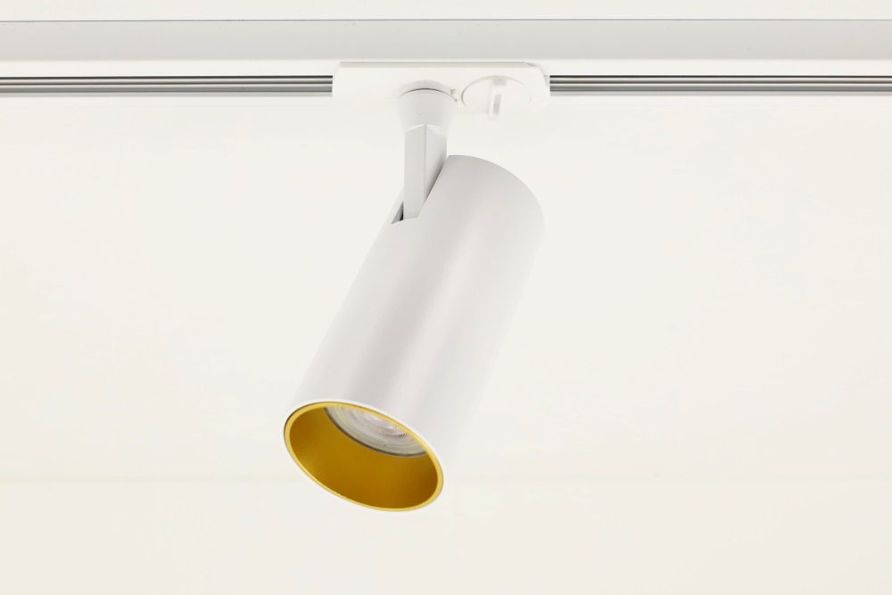 Railspot TELESCOPE XL voor LUNA spanningsrail | Wit / Goud