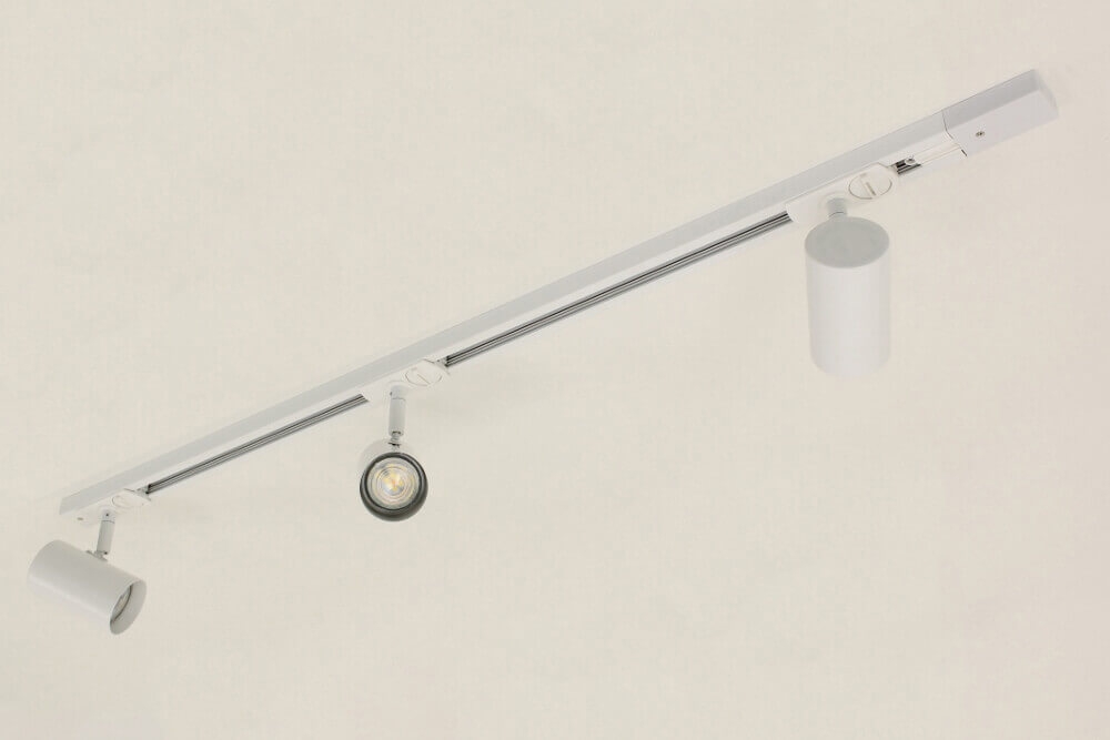 LUNA railset spanningsrail 1 meter + 3 spots CILINDRO | Wit