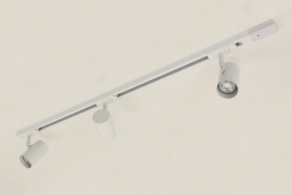 LUNA railset spanningsrail 1 meter + 3 spots CILINDRO | Wit