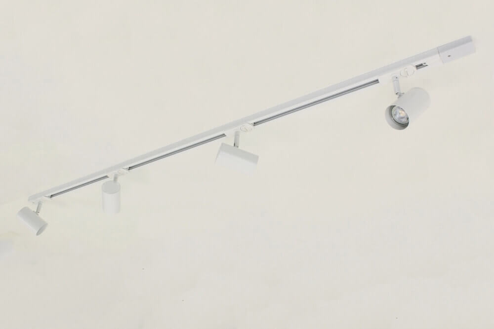 LUNA railset spanningsrail 1,5 meter + 4 spots CILINDRO | Wit