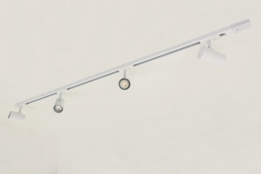 LUNA railset spanningsrail 1,5 meter + 4 spots CILINDRO | Wit