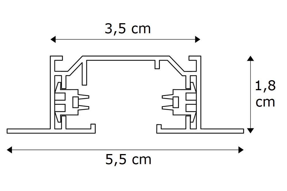 Losse 1-fase INBOUW spanningsrail LUNA | Wit 2 meter