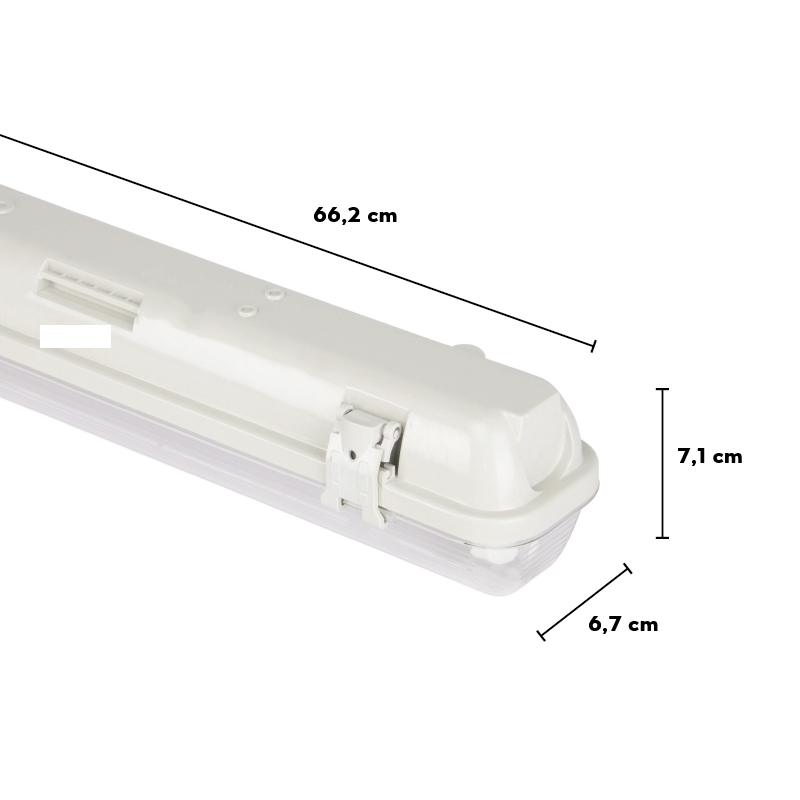 LED TL waterdicht armatuur voor 1 TL buis | IP65 en IK06 | 60 cm