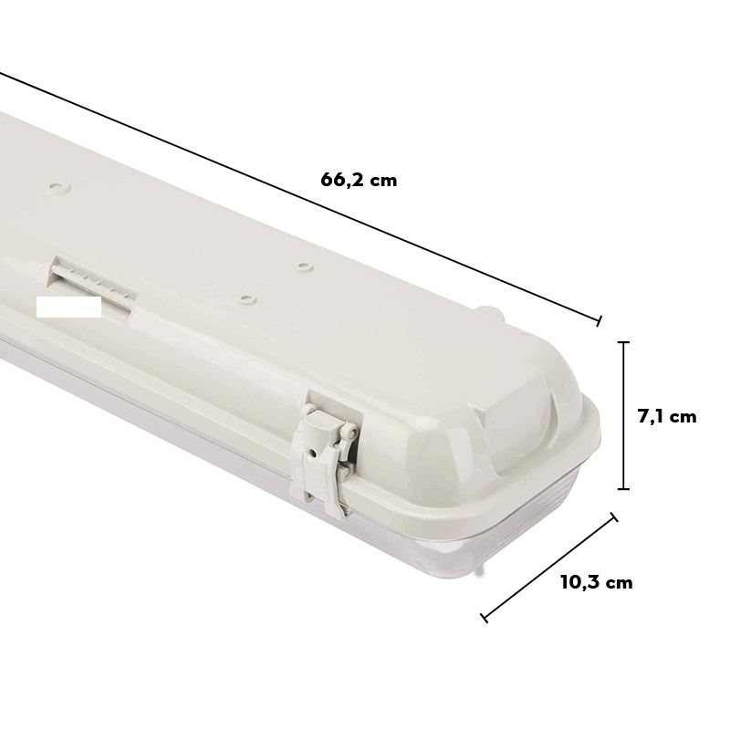 Waterdicht armatuur inclusief LED TL buis | IP65 en IK06 | 2x 60 cm | CCT