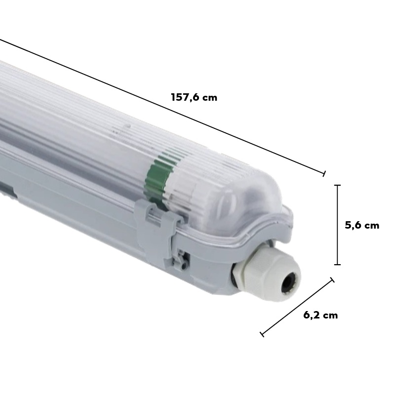Waterdicht armatuur inclusief LED TL buis | IP65 en IK08 | 1x 150 cm | CCT