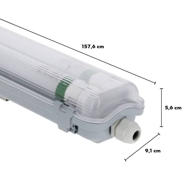 Waterdicht armatuur inclusief LED TL buis | IP65 en IK08 | 2x 150 cm | CCT