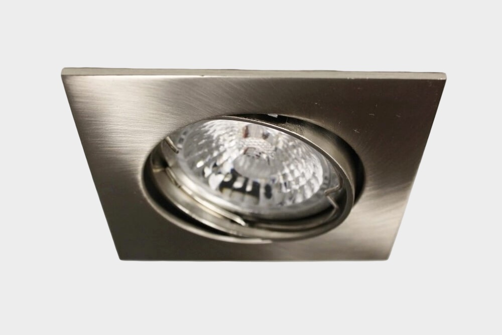 Staalkleurige inbouwspot CLASSIC vierkant | 8,2 cm | Aanbiedingsset 3 stuks