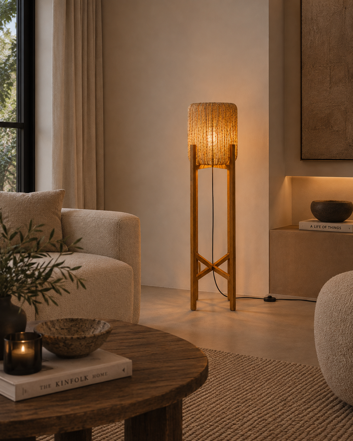 Natuurlijke AURORA vloerlamp | Brown