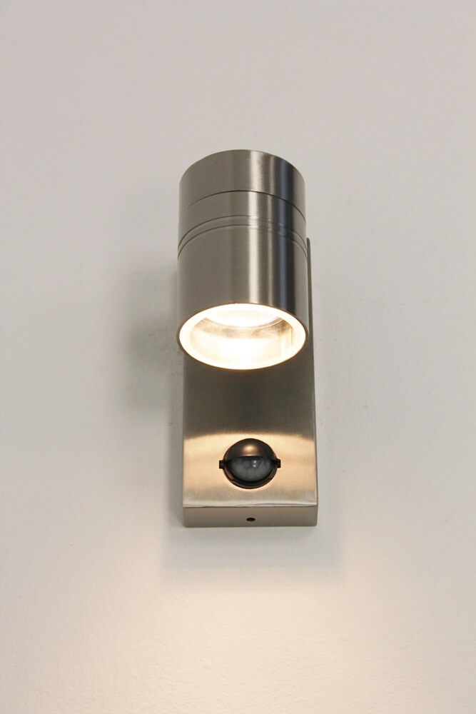 Buitenlamp / Wandlamp MOVE met onderverlichting | Staal + bewegingssensor
