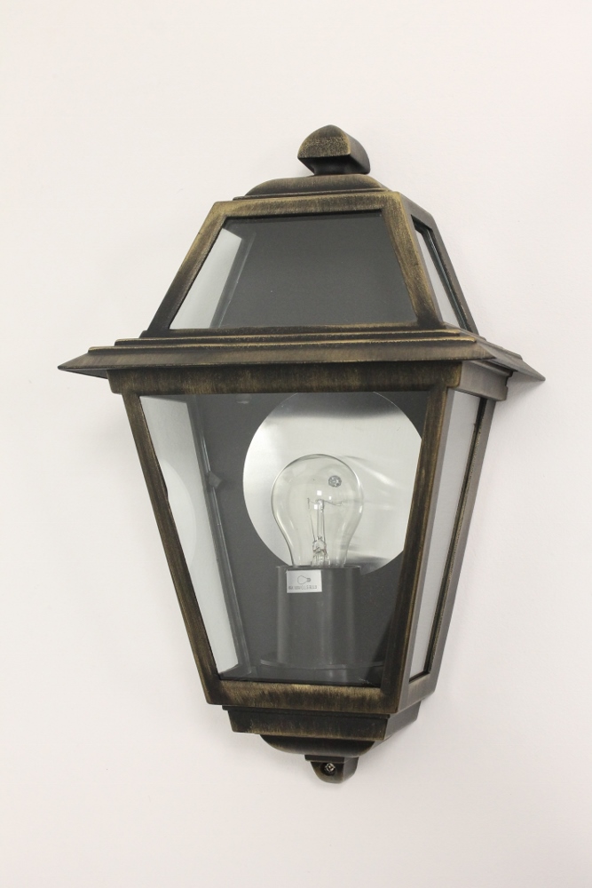 Fraaie nostalgische buitenlamp NICIA wand | Oud goudkleur
