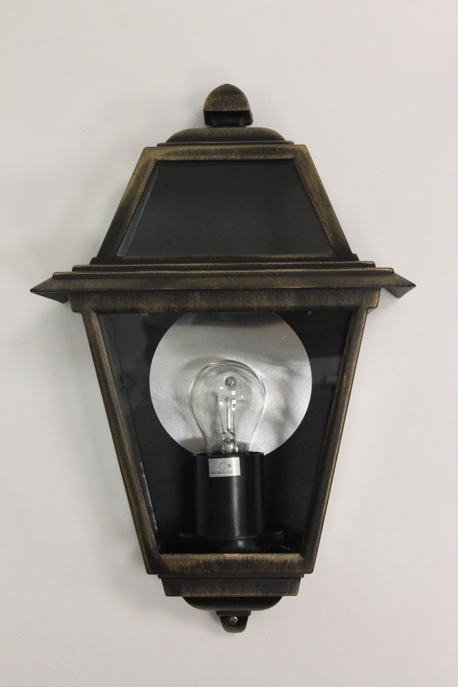 Fraaie nostalgische buitenlamp NICIA wand | Oud goudkleur